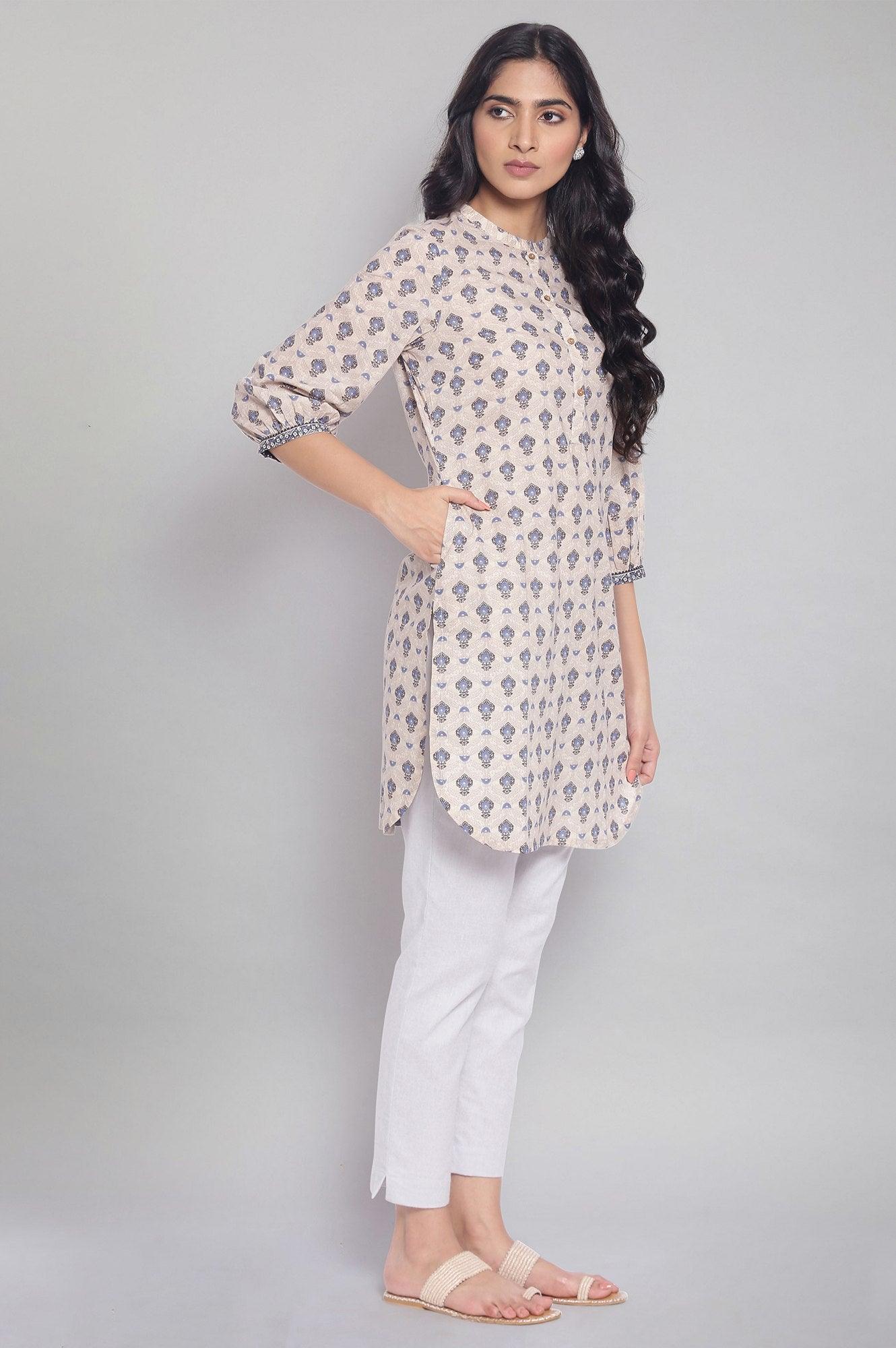 Brown Printed kurta - wforwoman