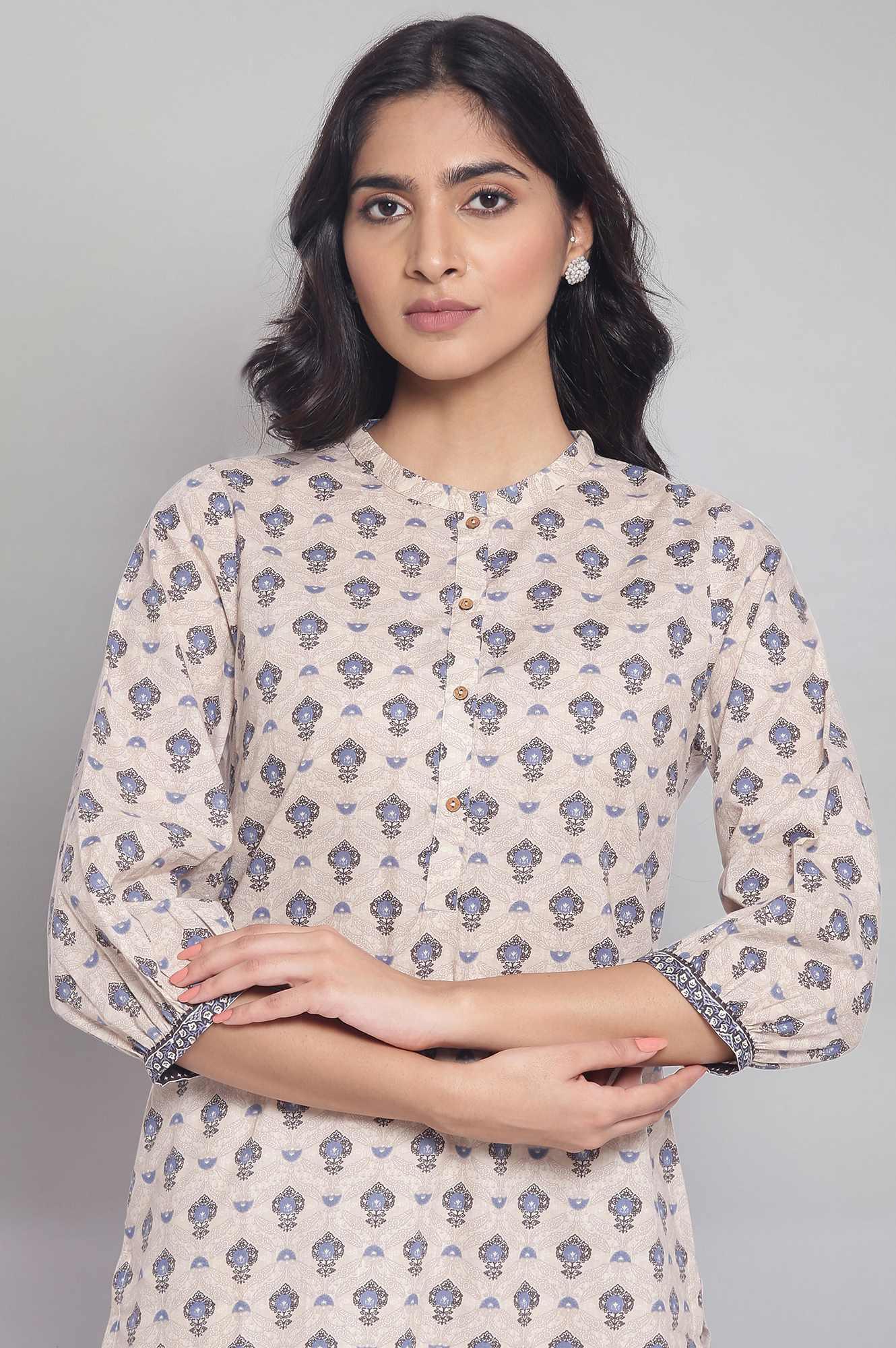 Brown Printed kurta - wforwoman