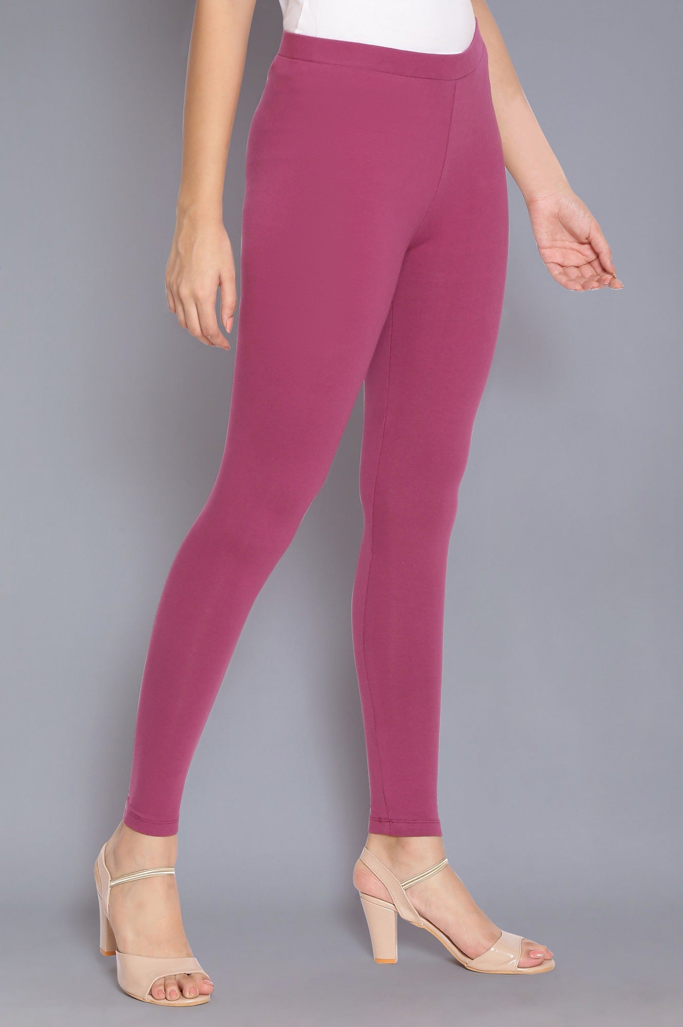 Purple Cotton Jersey Lycra Tights