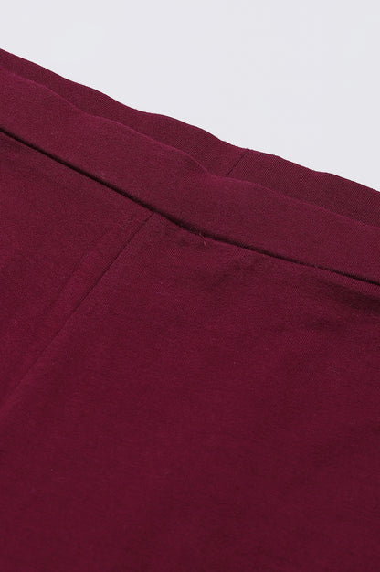 Wine Solid Tights