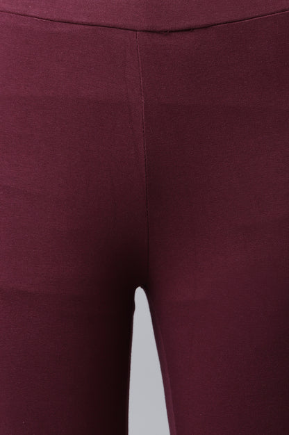 Wine Solid Tights