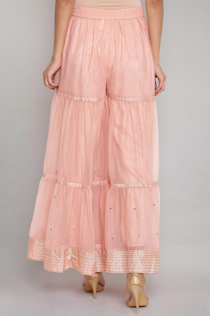 Pink Tiered Sharara - wforwoman