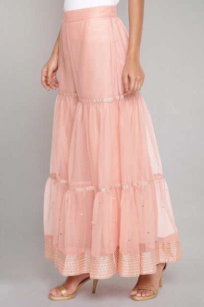 Pink Tiered Sharara - wforwoman