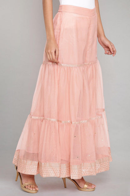 Pink Tiered Sharara - wforwoman