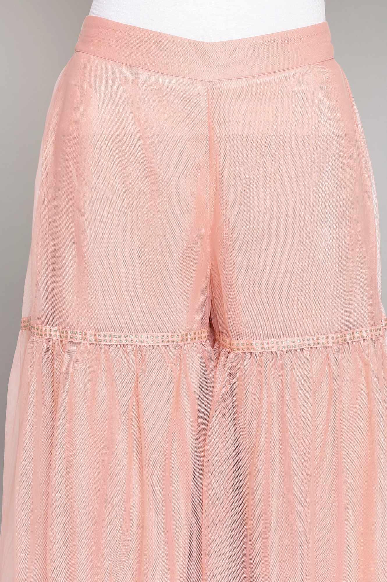 Pink Tiered Sharara - wforwoman