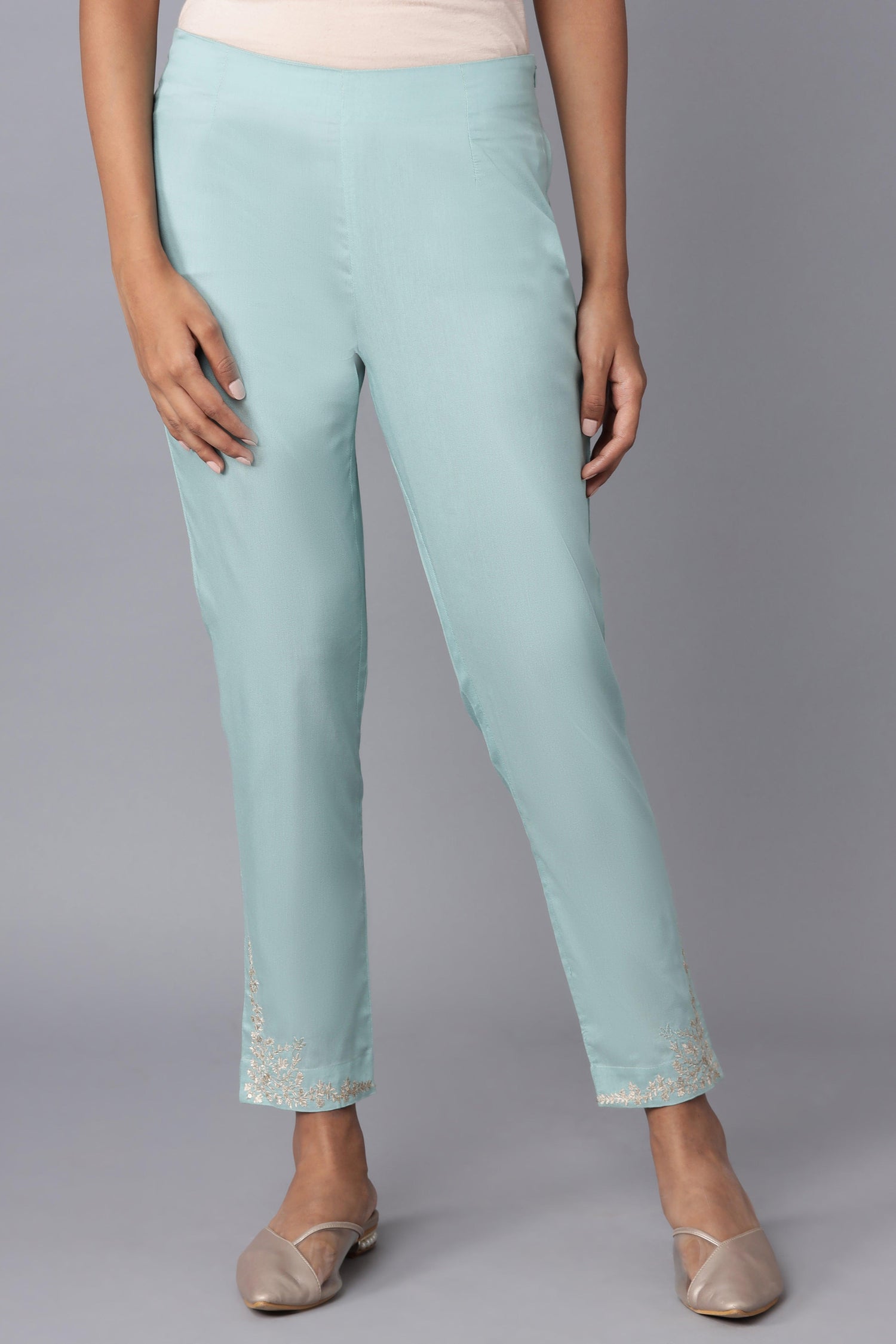 Teal Slim Pants - wforwoman