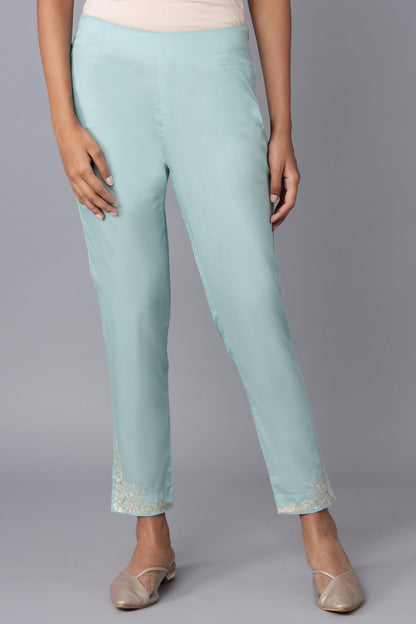 Teal Slim Pants - wforwoman