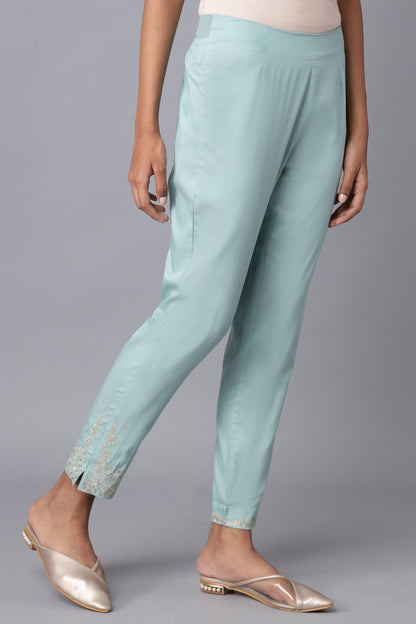 Teal Slim Pants - wforwoman
