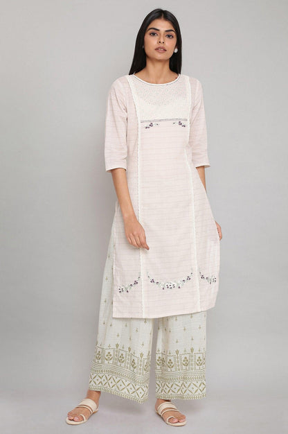 Ecru and Olive Printed Parallel Pants - wforwoman