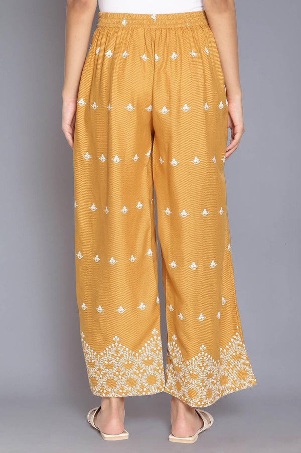 Honeycomb Yellow Printed Parallel Pants