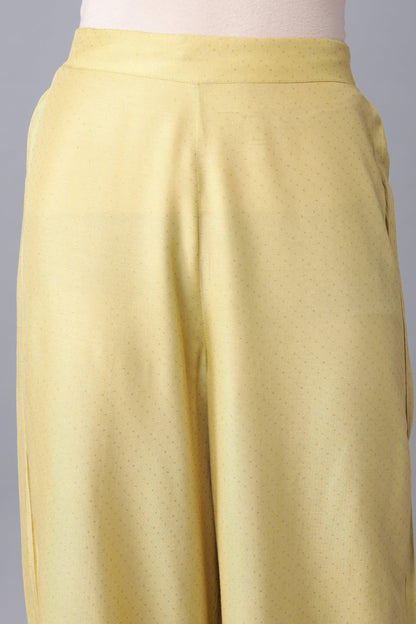 Light Green Embroidered Parallel Pants - wforwoman