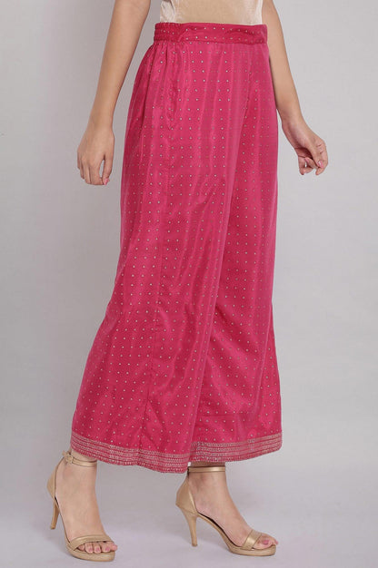 Magenta Printed Parallel Pants - wforwoman