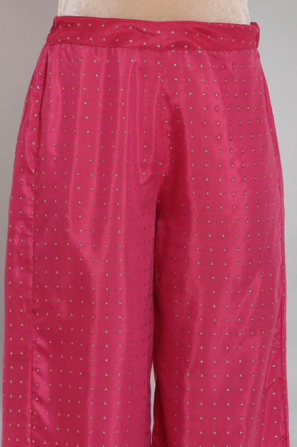 Magenta Printed Parallel Pants - wforwoman