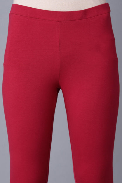 Wine Layered kurta-Solid Tights Set - wforwoman