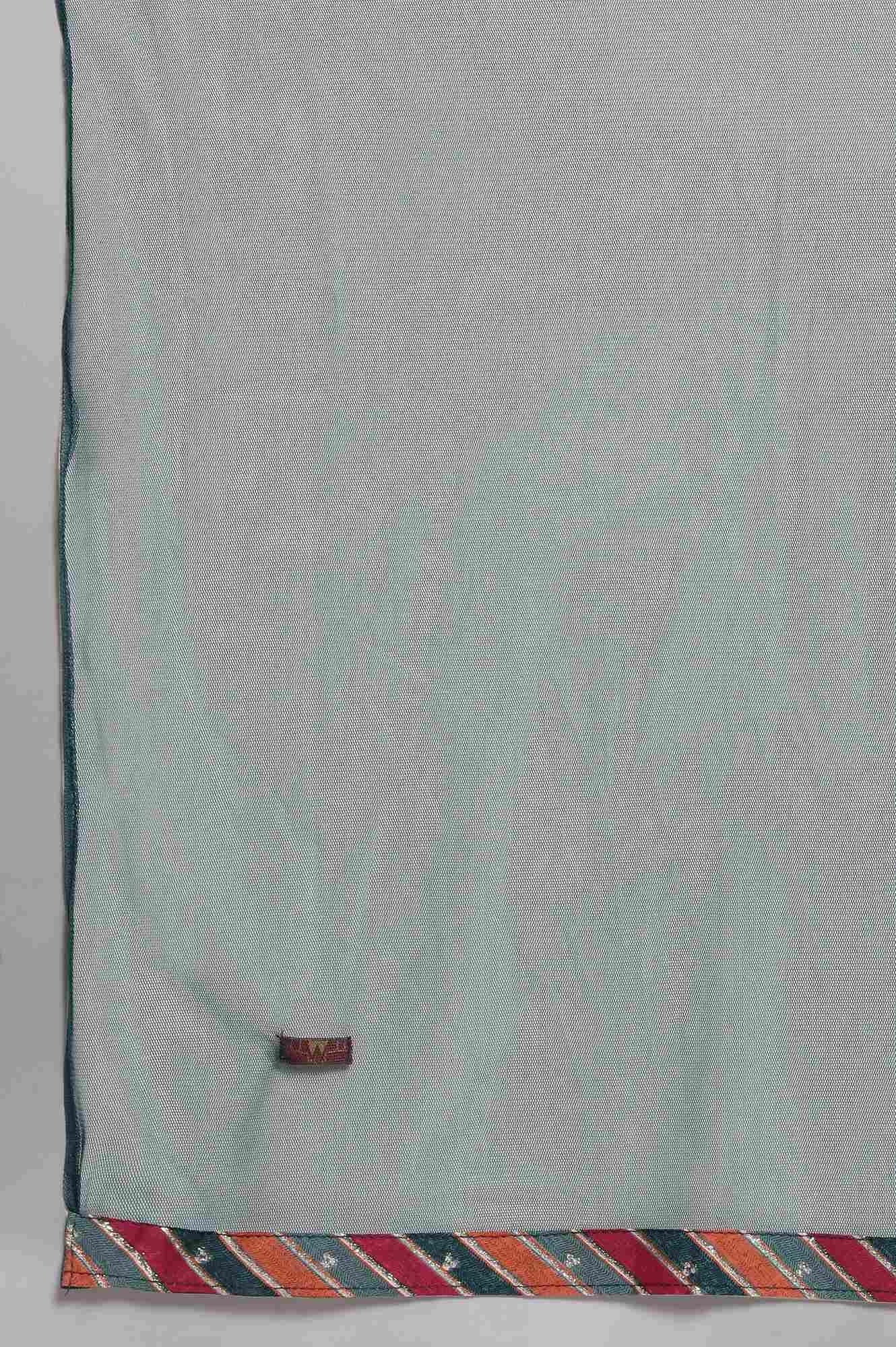 Green Printed Straight kurta-Culottes-Dupatta Set - wforwoman