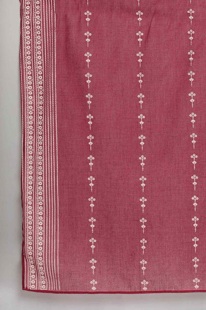 Maroon Solid Straight kurta-Parallel Pants-Dupatta Set