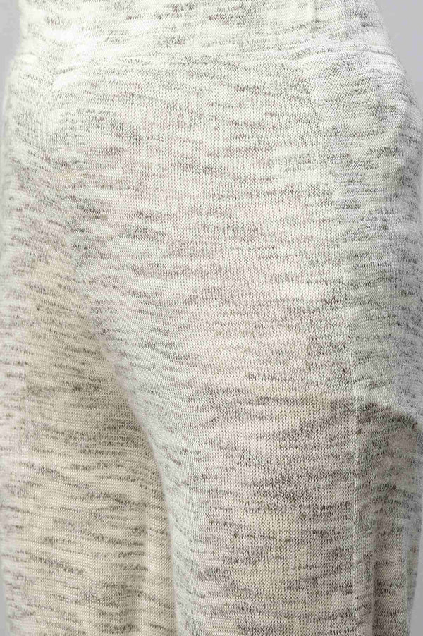 Grey Solid Straight Fit Palazzo With Elasticated Waist