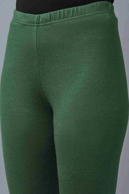 Green Pointelle Skinny Fit Tights With Elasticated Waist