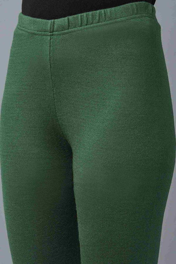 Green Pointelle Skinny Fit Tights With Elasticated Waist