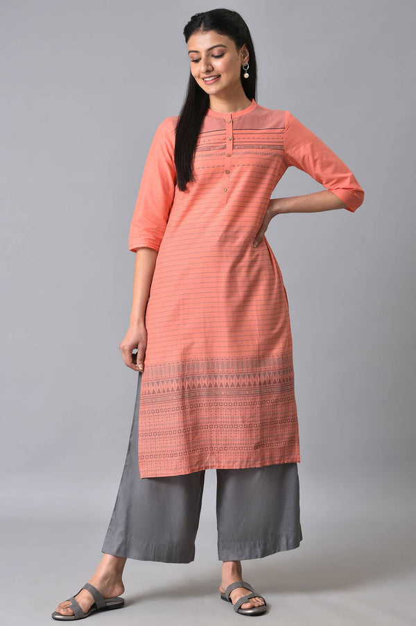Elleven Women's Grey Solid Flared Cotton Palazzo With Elasticated Waist