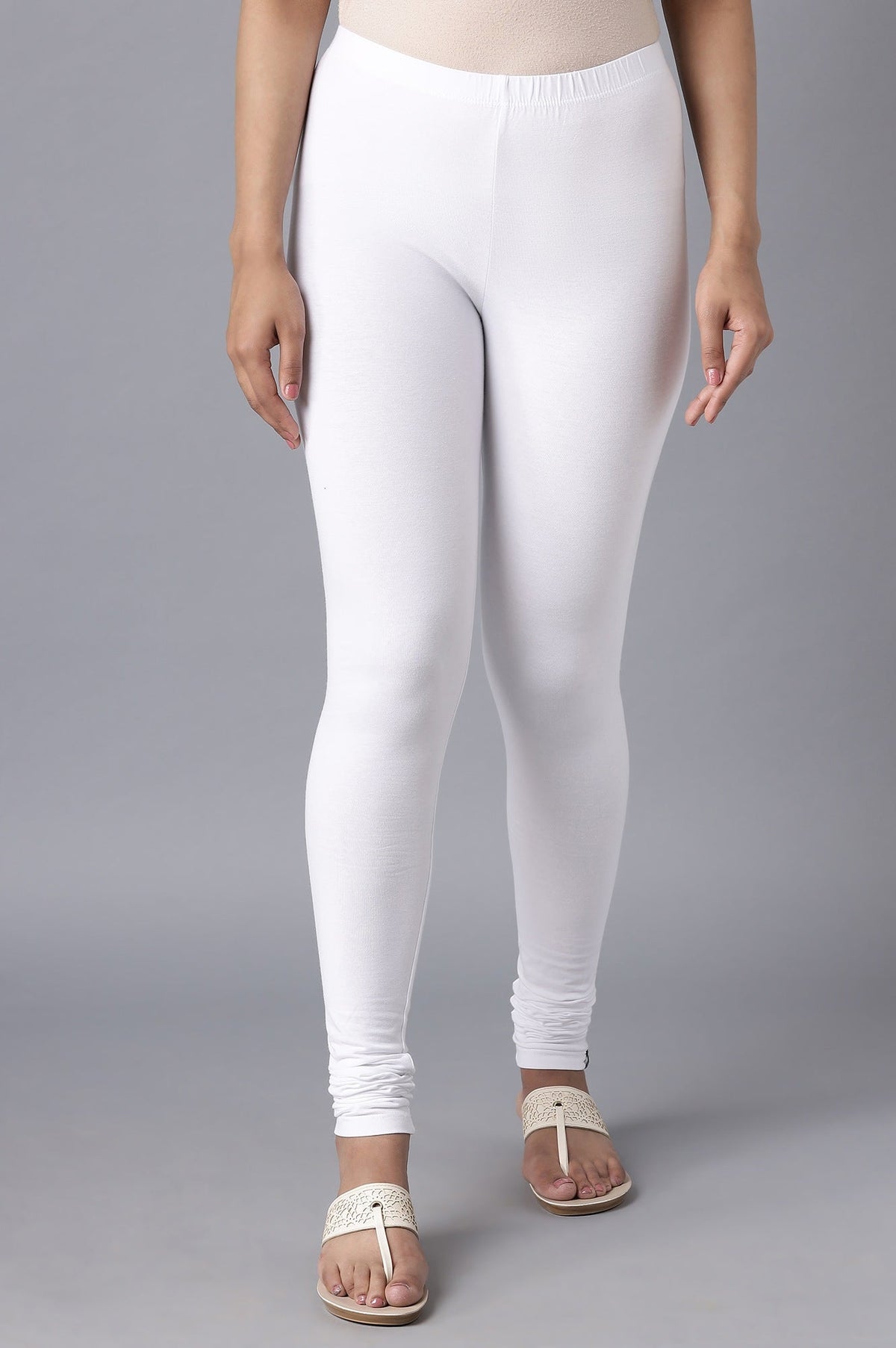 Elleven Women's White Skin Fit Churidar - XS
