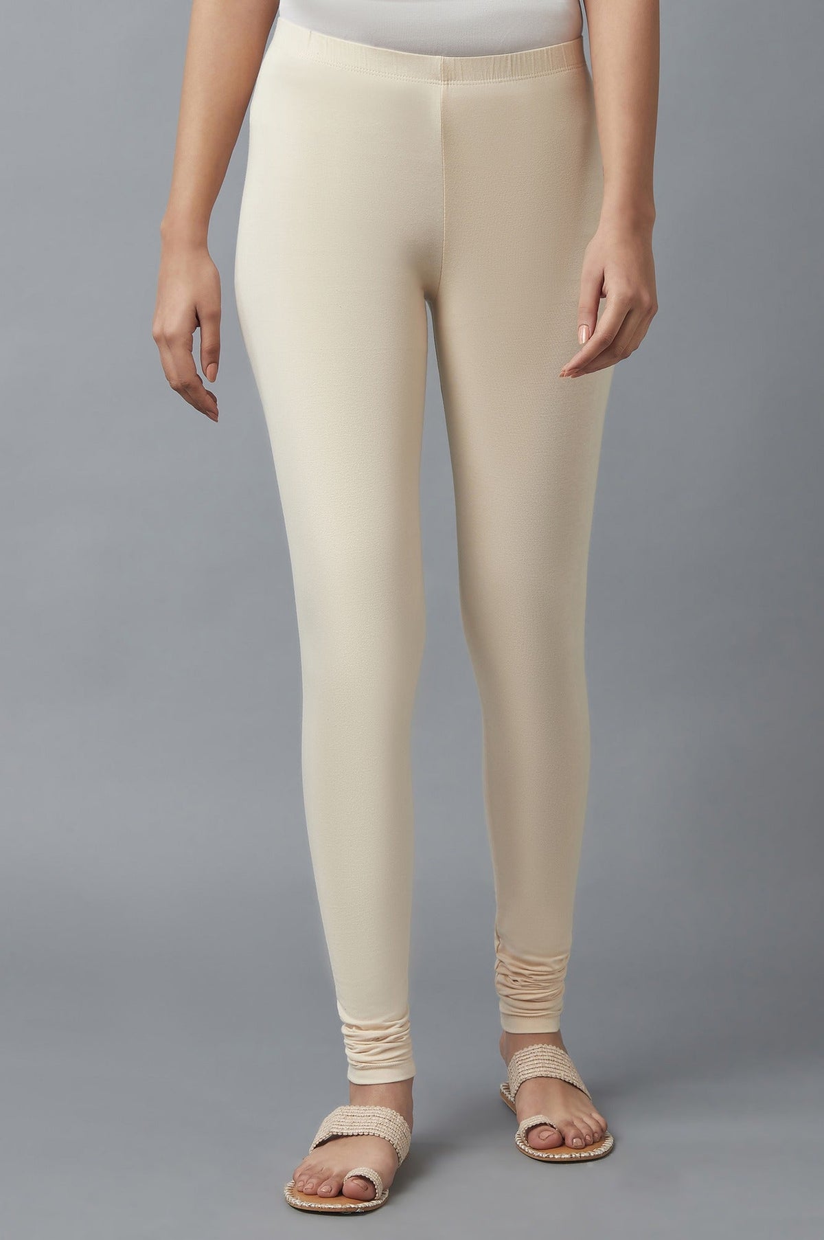 Elleven Women's Beige Skin Fit Churidar - M