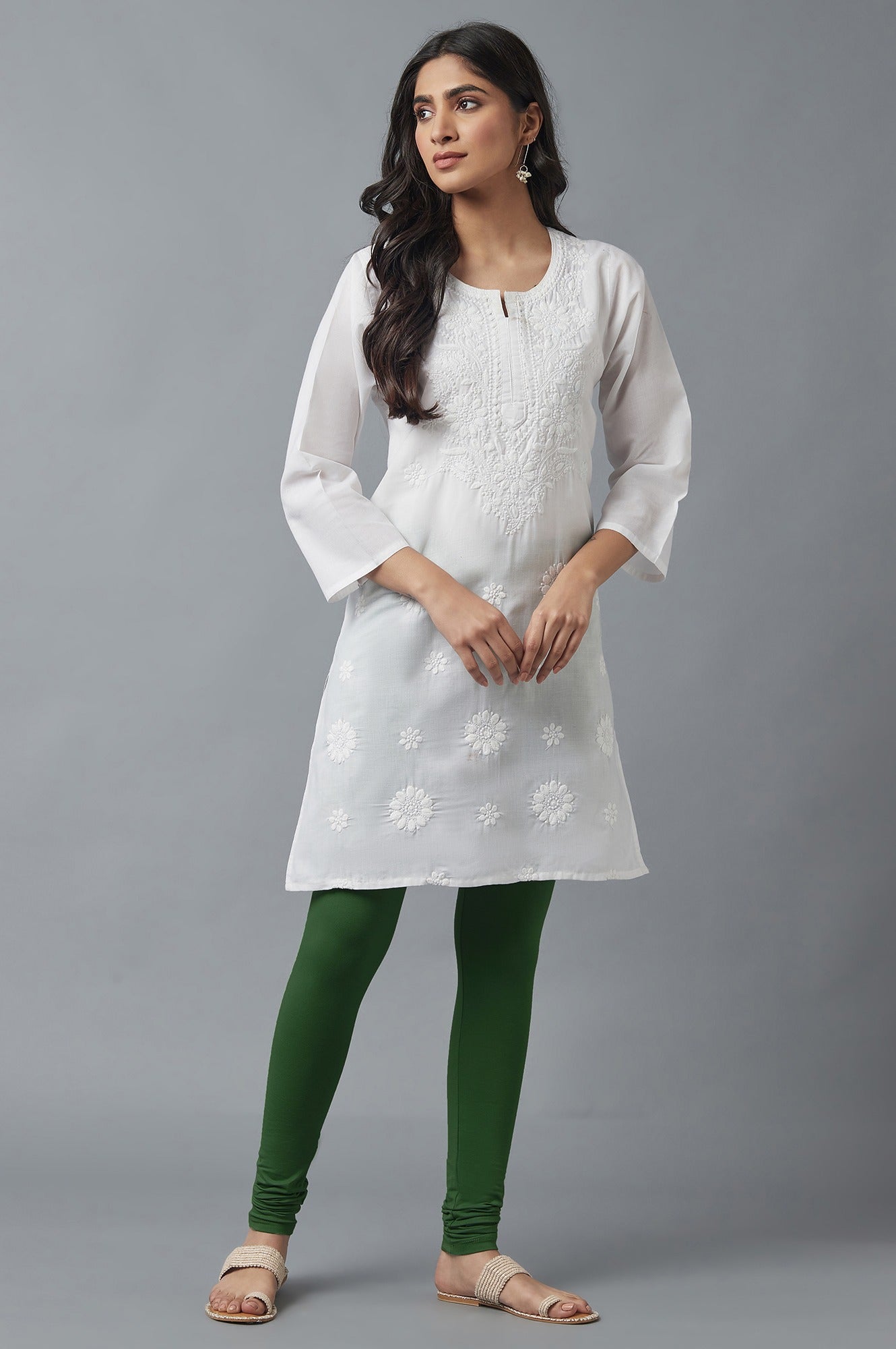 Green Skin Fit Churidar