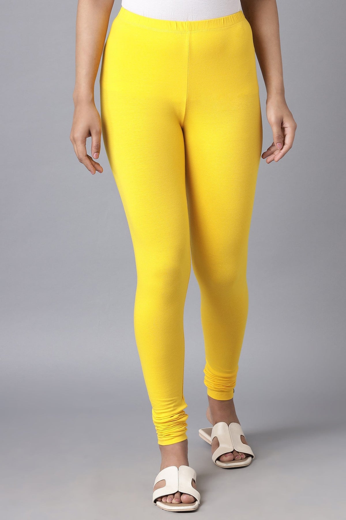 Elleven Women's Yellow Skin Fit Churidar - S