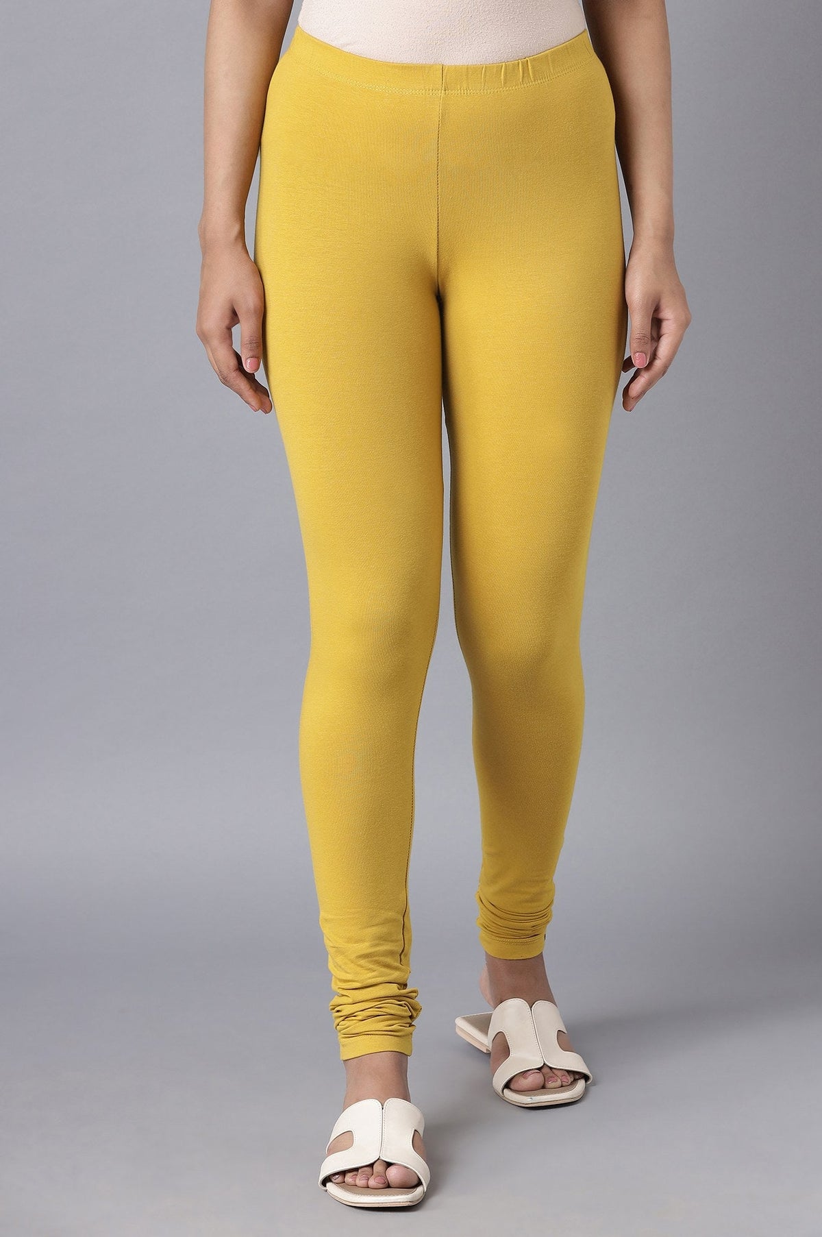 Elleven Women's Yellow Skin Fit Churidar - S