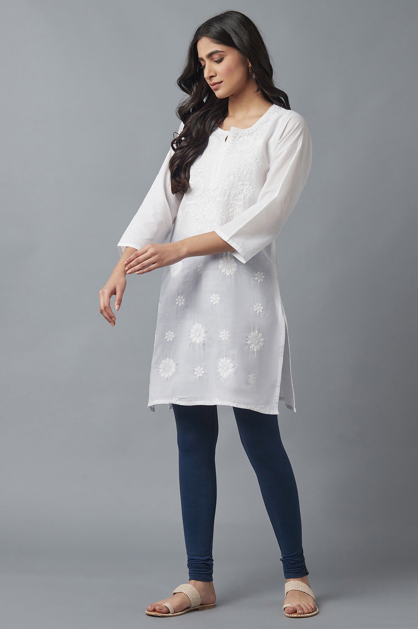 Navy Blue Skin Fit Churidar