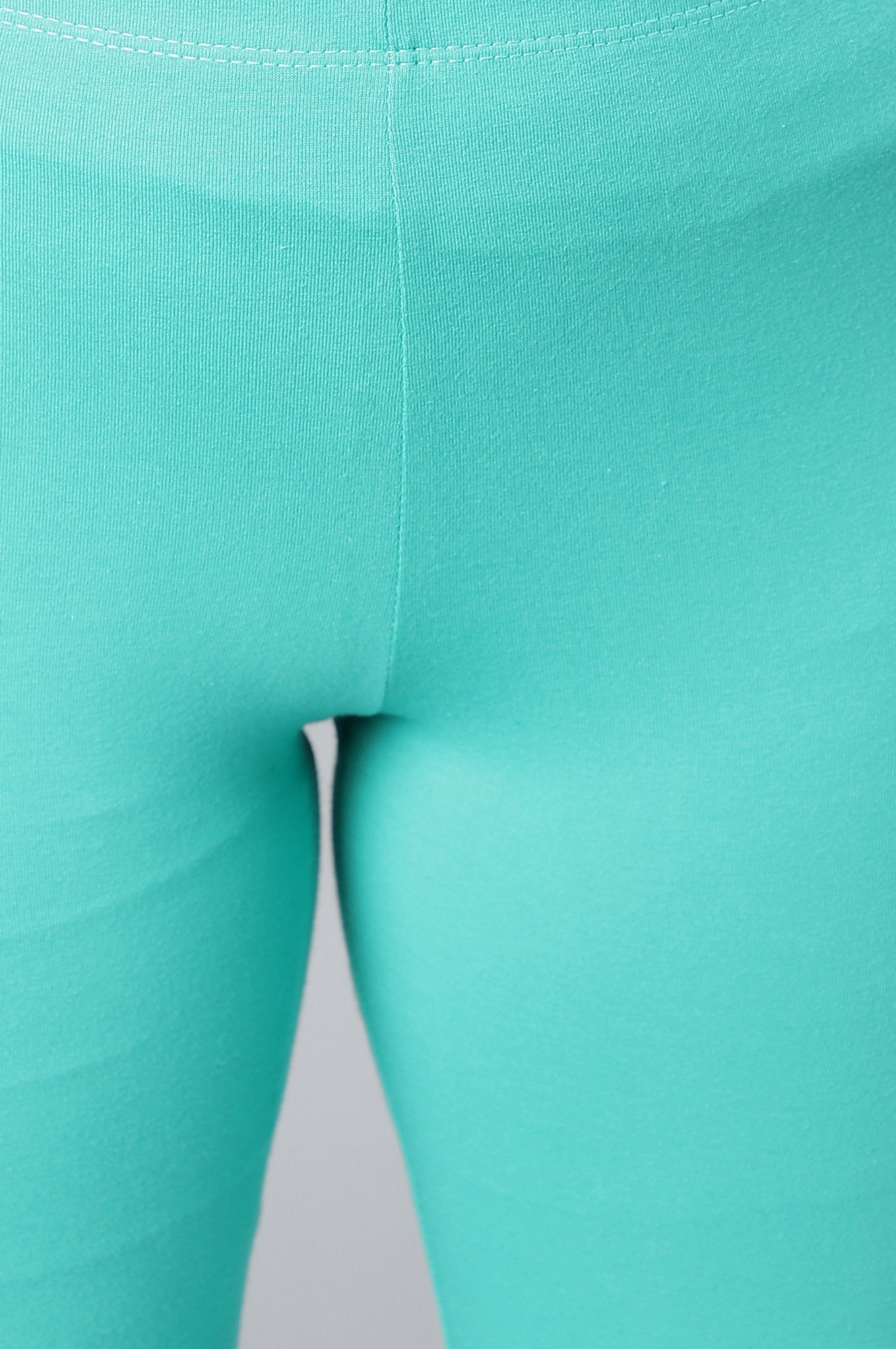 Light Blue Solid Skinny Fit Cotton Churidar With Elasticated Waistband