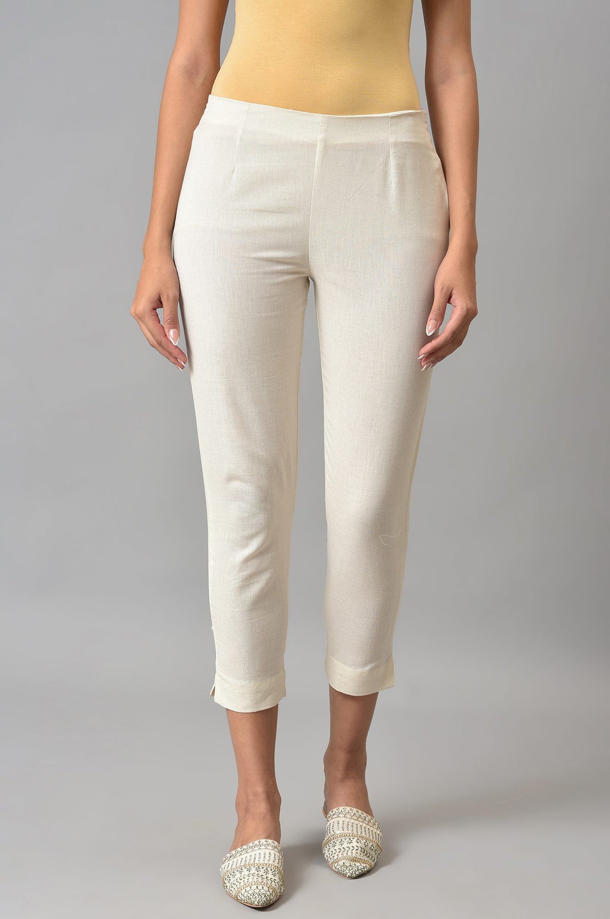 Ecru Slim Pants - 6