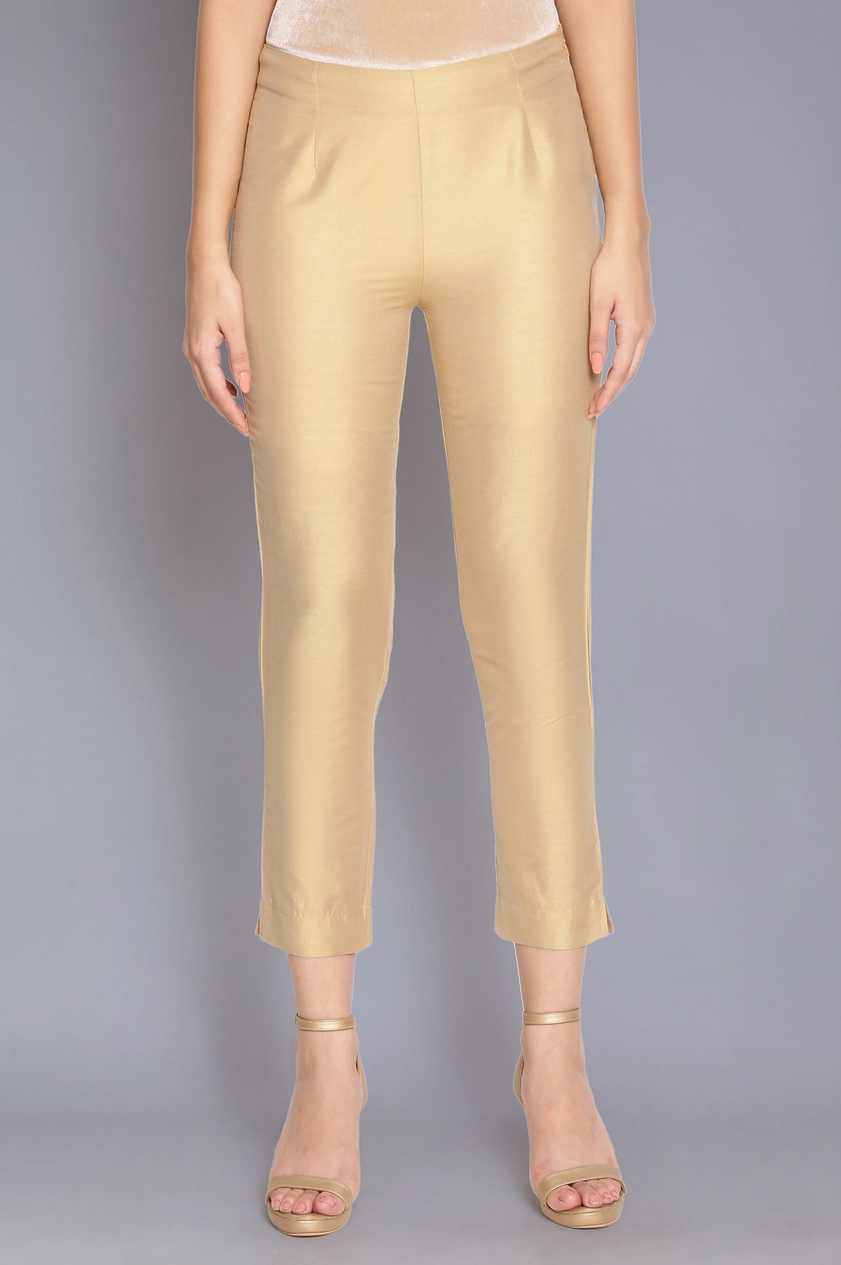 Golden Fitted Pants - XS