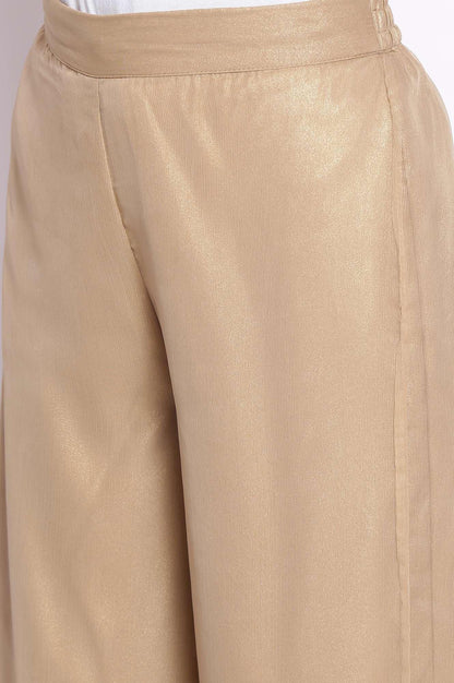 Gold Chiffon Parallel Pants - wforwoman