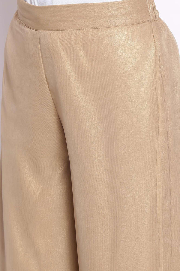 Gold Chiffon Parallel Pants