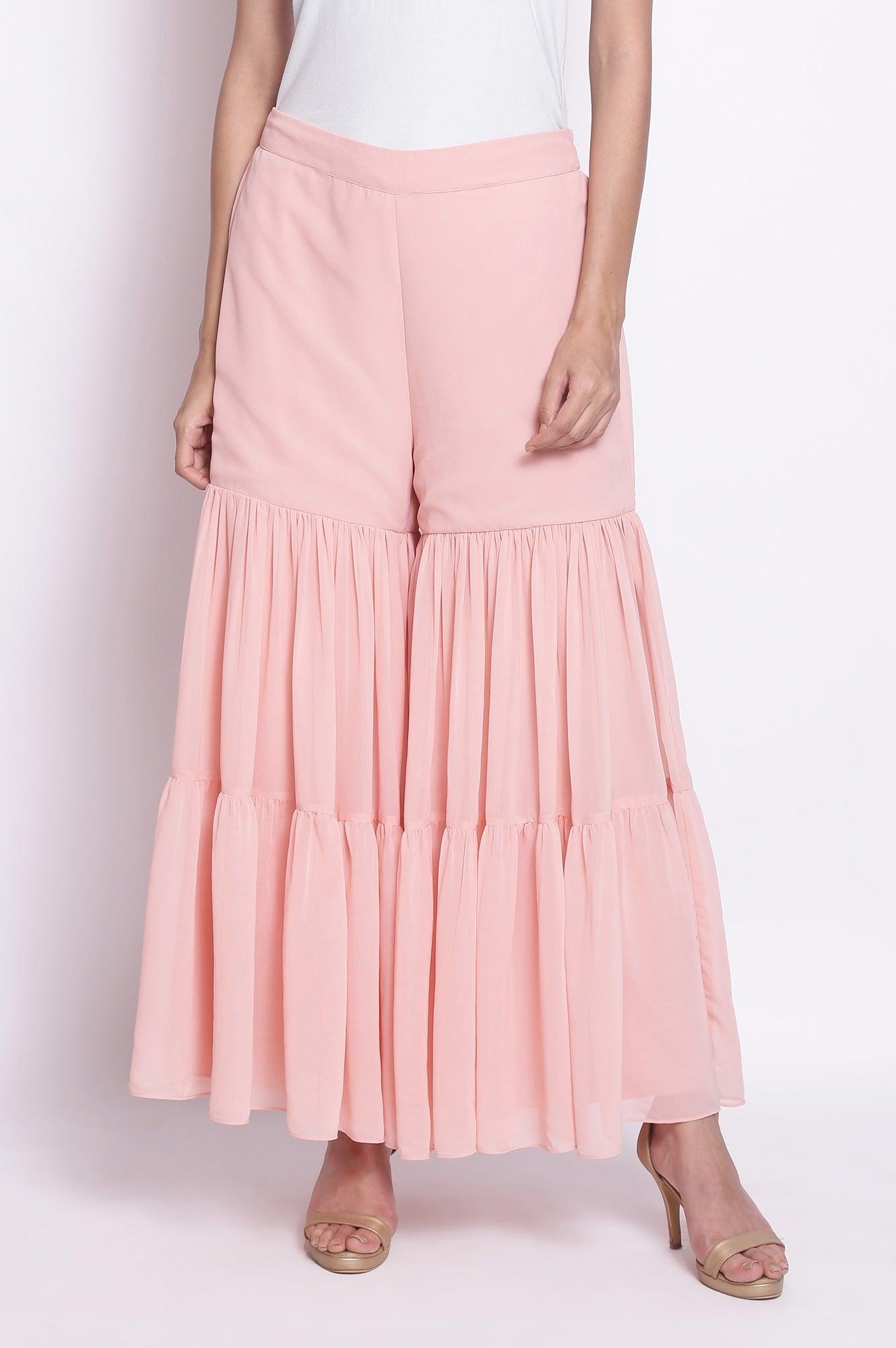 Pink Georgette Sharara - wforwoman