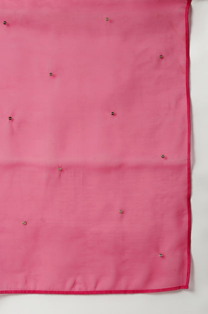 Pink Sequin Organza Dupatta