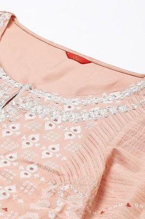 Peach Khari Printed kurta