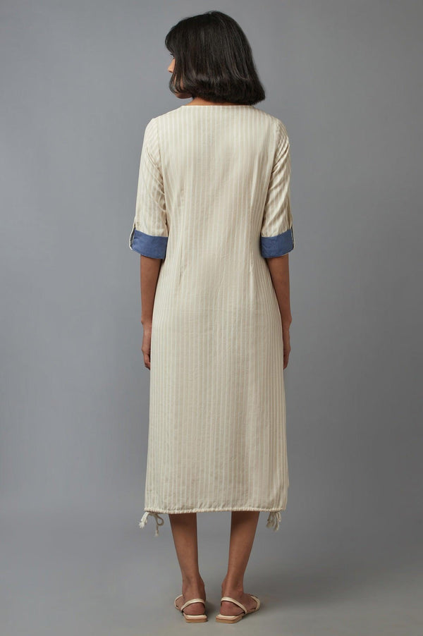 Beige Striped kurta