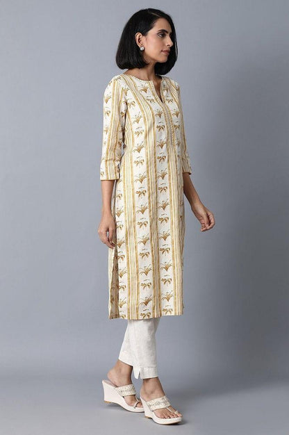 Yellow Booti Print kurta - wforwoman