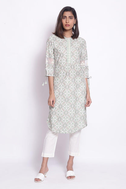 Iceberg Green Floral Print kurta - wforwoman