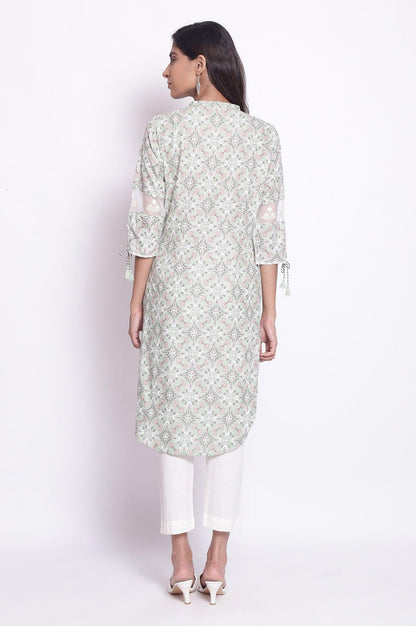 Iceberg Green Floral Print kurta - wforwoman