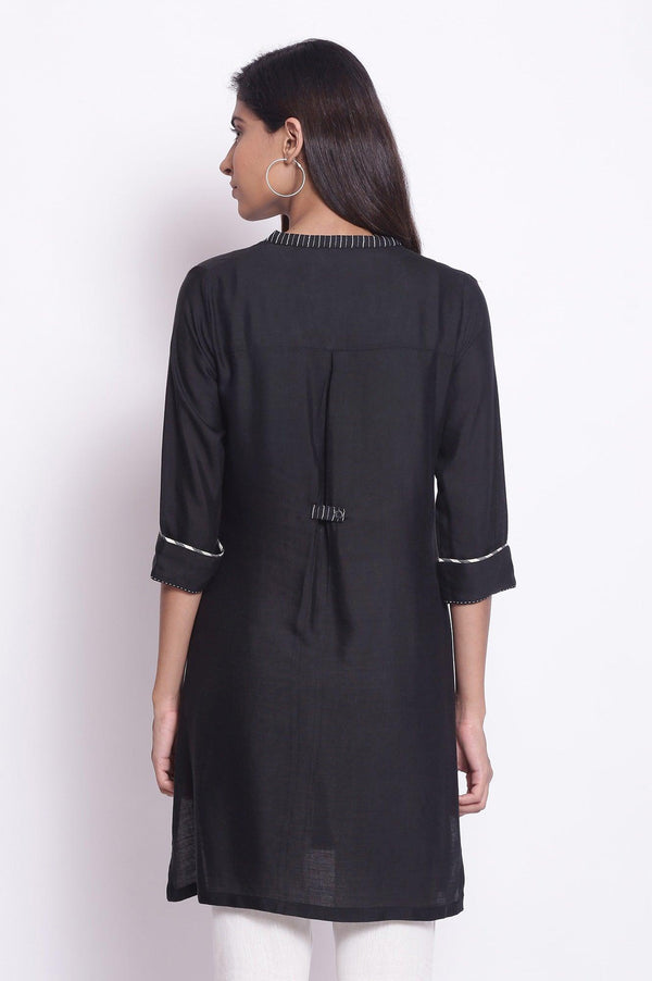Black Solid kurta