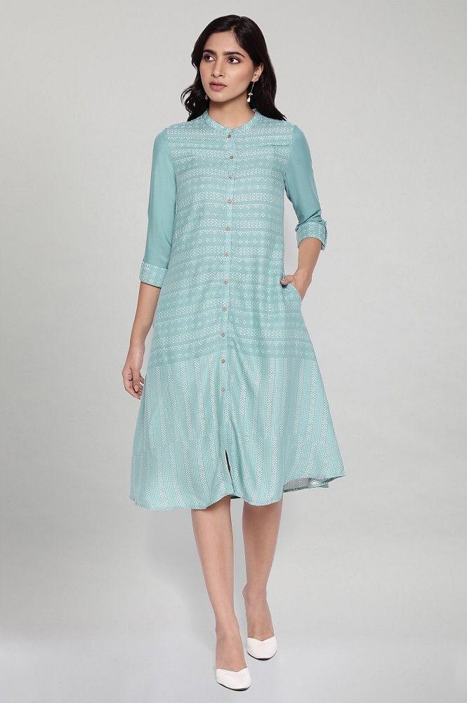 Asphalt Grey A-line Dobby kurta - wforwoman