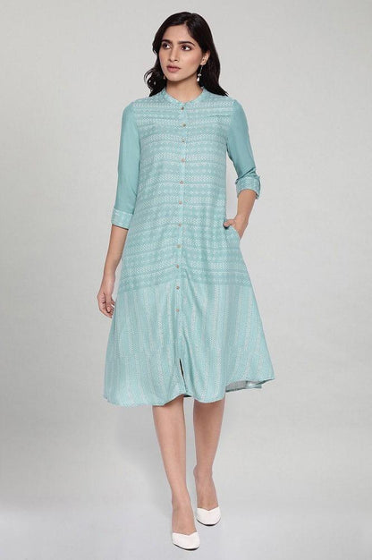 Asphalt Grey A-line Dobby kurta - wforwoman