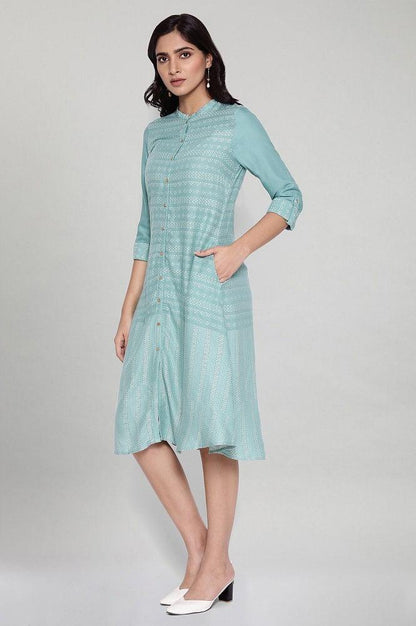 Asphalt Grey A-line Dobby kurta - wforwoman