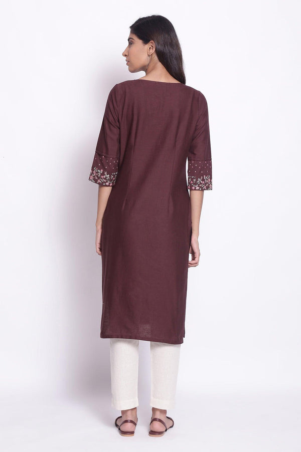 Cordovan Wine Straight kurta