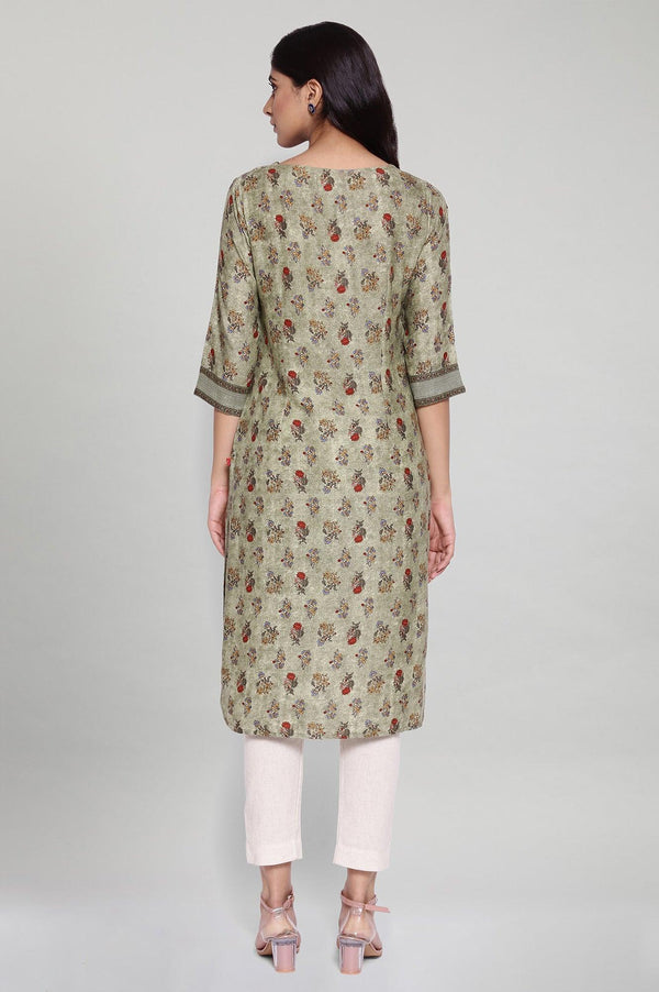 Smoked Green All-over Print kurta