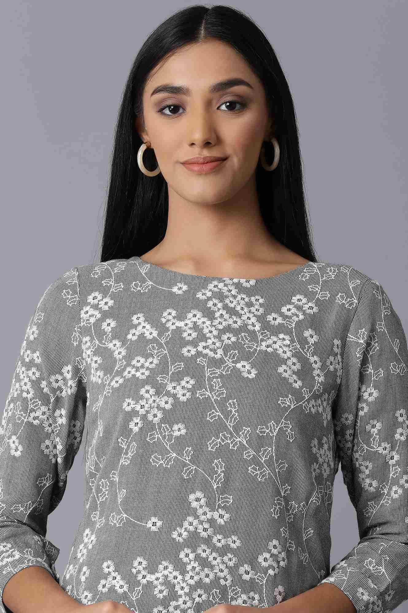 Black Gingum Check Dress - wforwoman