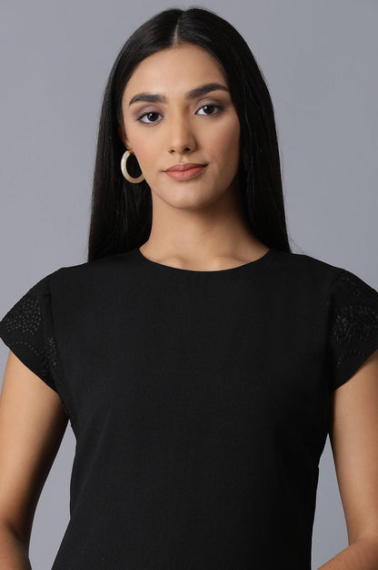 Black Multicoloured Stripe Printed Dress - wforwoman